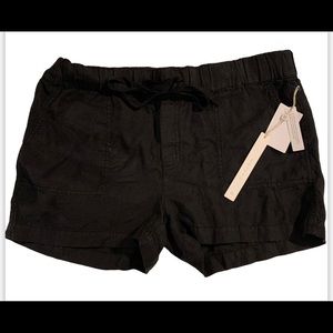 NWT Nordstrom Caslon, Women’s Med, Black Linen Beach Shorts
